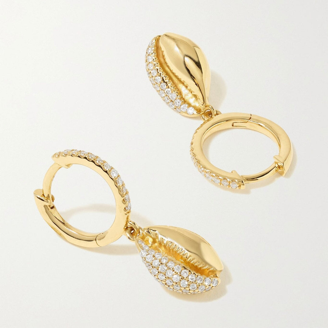 Le Cauri Endiamanté Demi Diamond Pavé Huggie Earrings earrings Le Cauri Endiamanté 