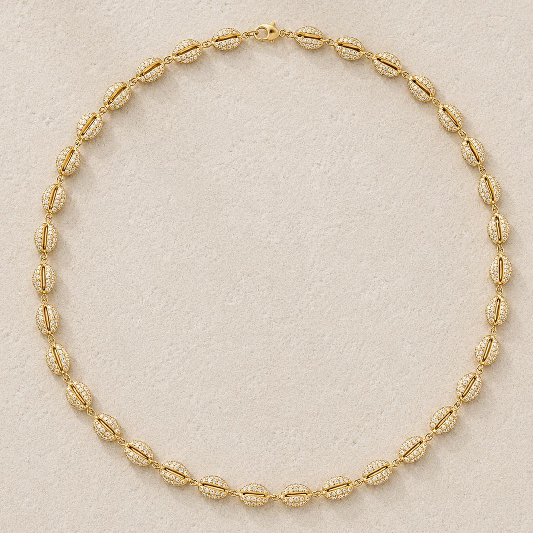 Le Cauri Endiamanté Gold Pavé Tennis Necklace Necklace Le Cauri Endiamanté 