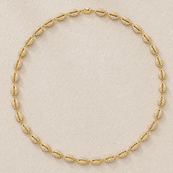 Le Cauri Endiamanté Gold Pavé Tennis Necklace Necklace Le Cauri Endiamanté 
