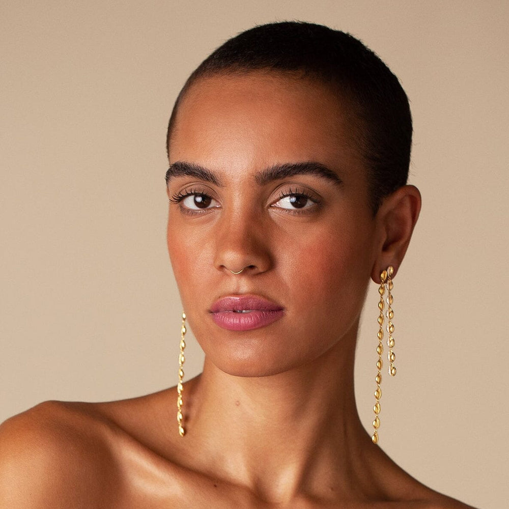 Le Cauri Endiamanté Gold Shoulder Dusters Earrings earrings Le Cauri Endiamanté 