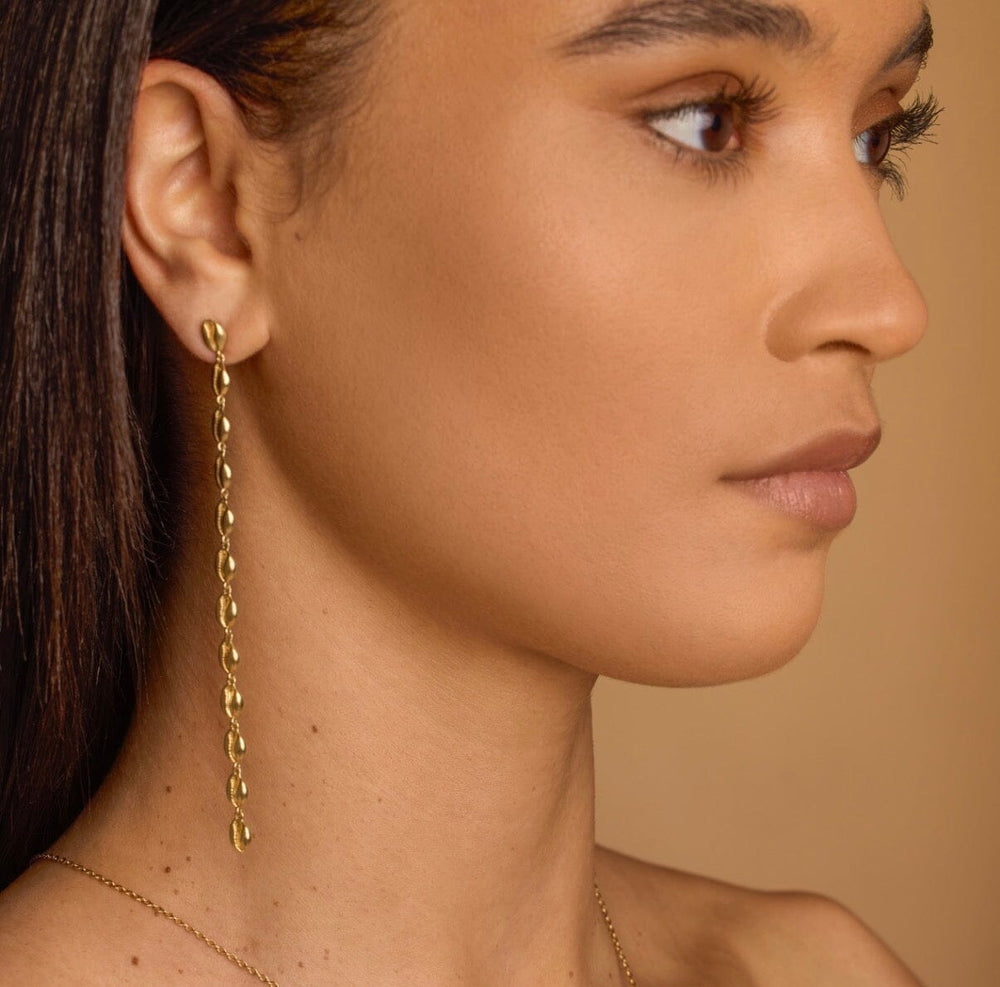 Le Cauri Endiamanté Gold Shoulder Dusters Earrings earrings Le Cauri Endiamanté 