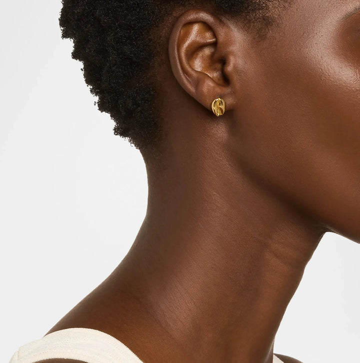 Le Cauri Endiamanté Gold Stud Earrings earrings Le Cauri Endiamanté 
