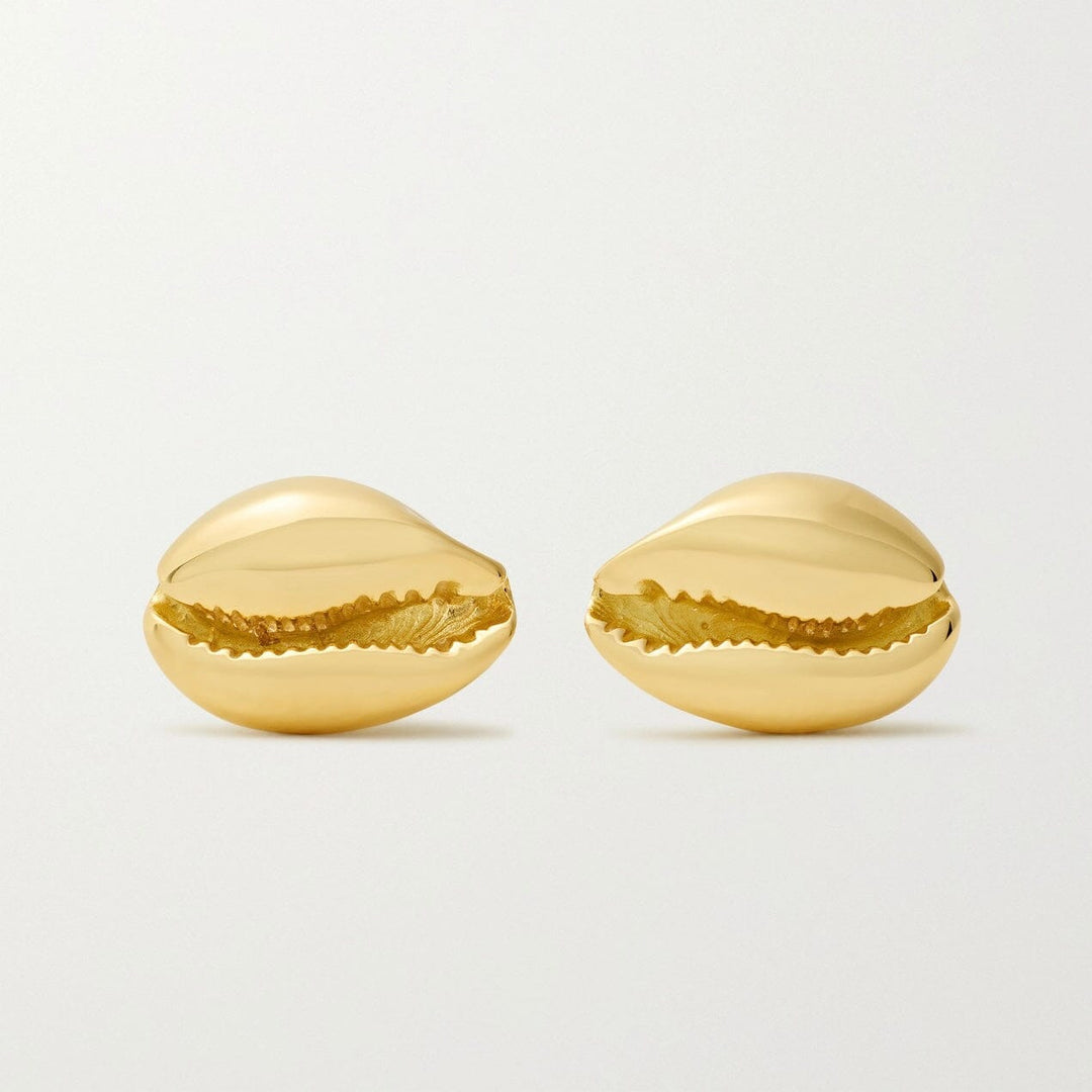 Le Cauri Endiamanté Gold Stud Earrings earrings Le Cauri Endiamanté 