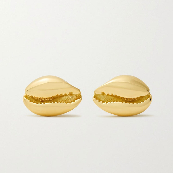 Le Cauri Endiamanté Gold Stud Earrings earrings Le Cauri Endiamanté 
