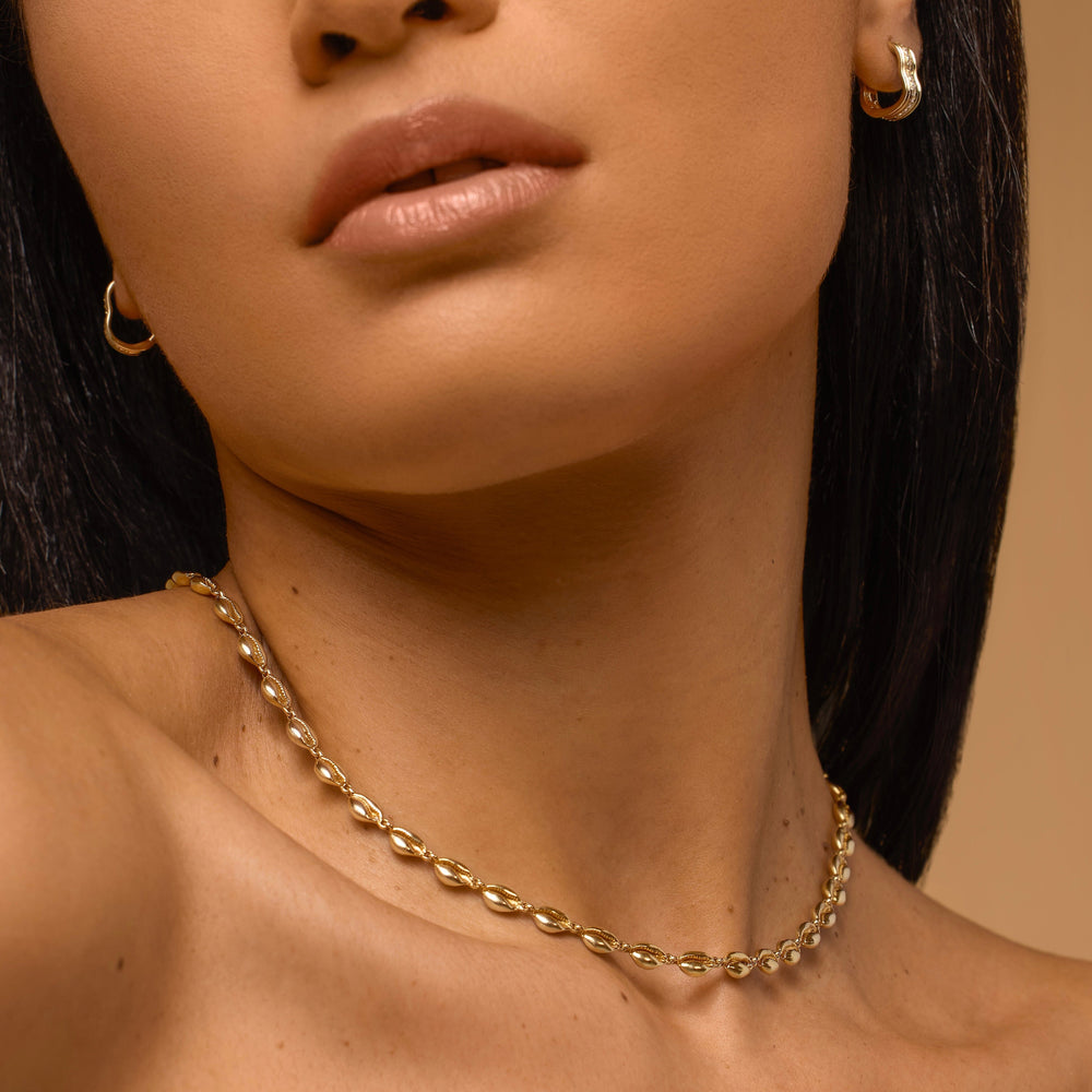 Le Cauri Endiamanté Gold Tennis Necklace Necklace Le Cauri Endiamanté 