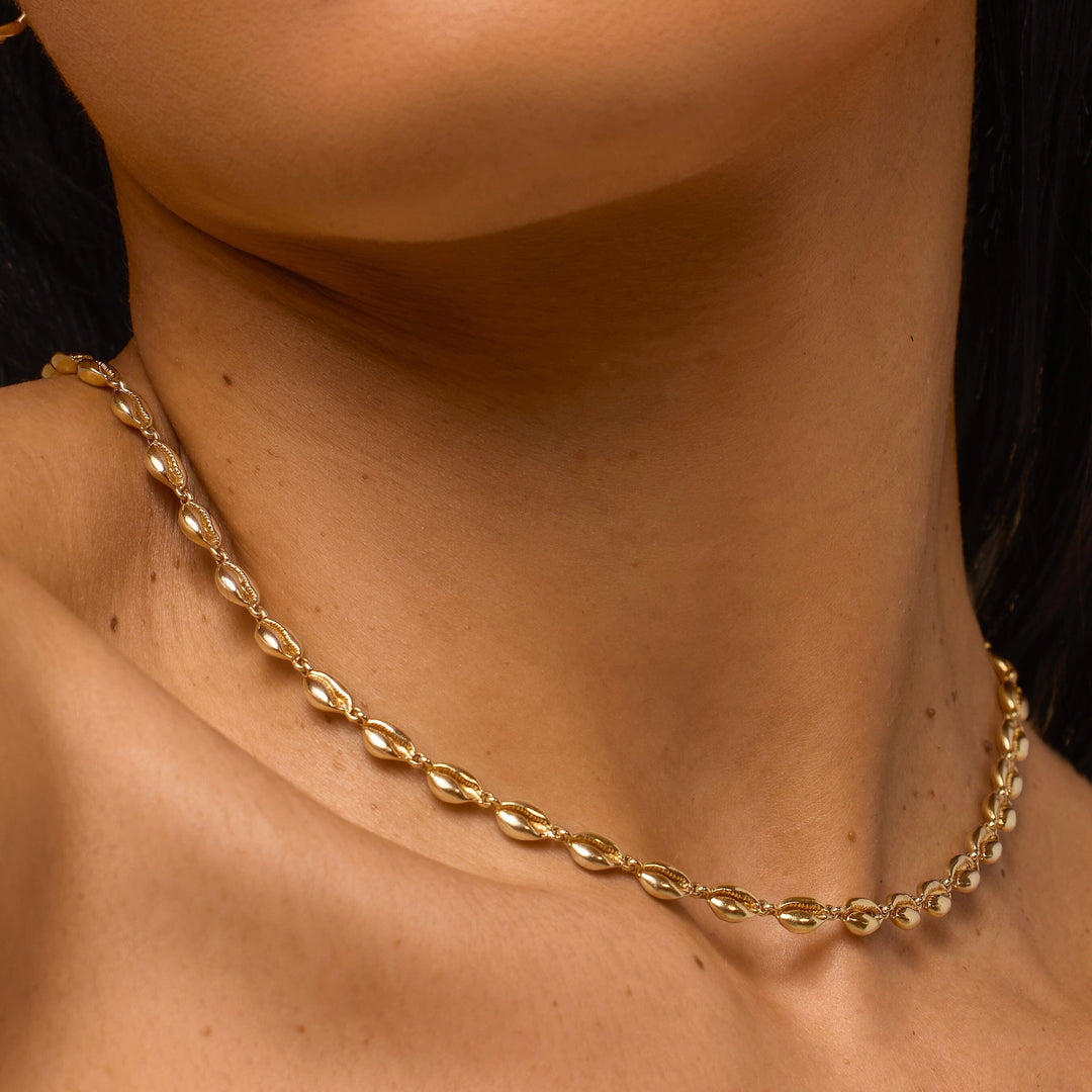 Le Cauri Endiamanté Gold Tennis Necklace Necklace Le Cauri Endiamanté 