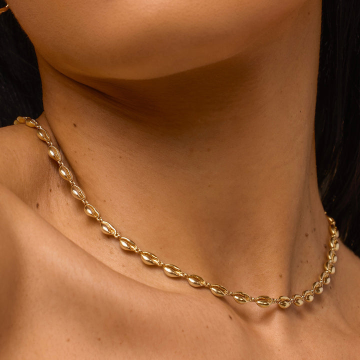 Le Cauri Endiamanté Gold Tennis Necklace Necklace Le Cauri Endiamanté 