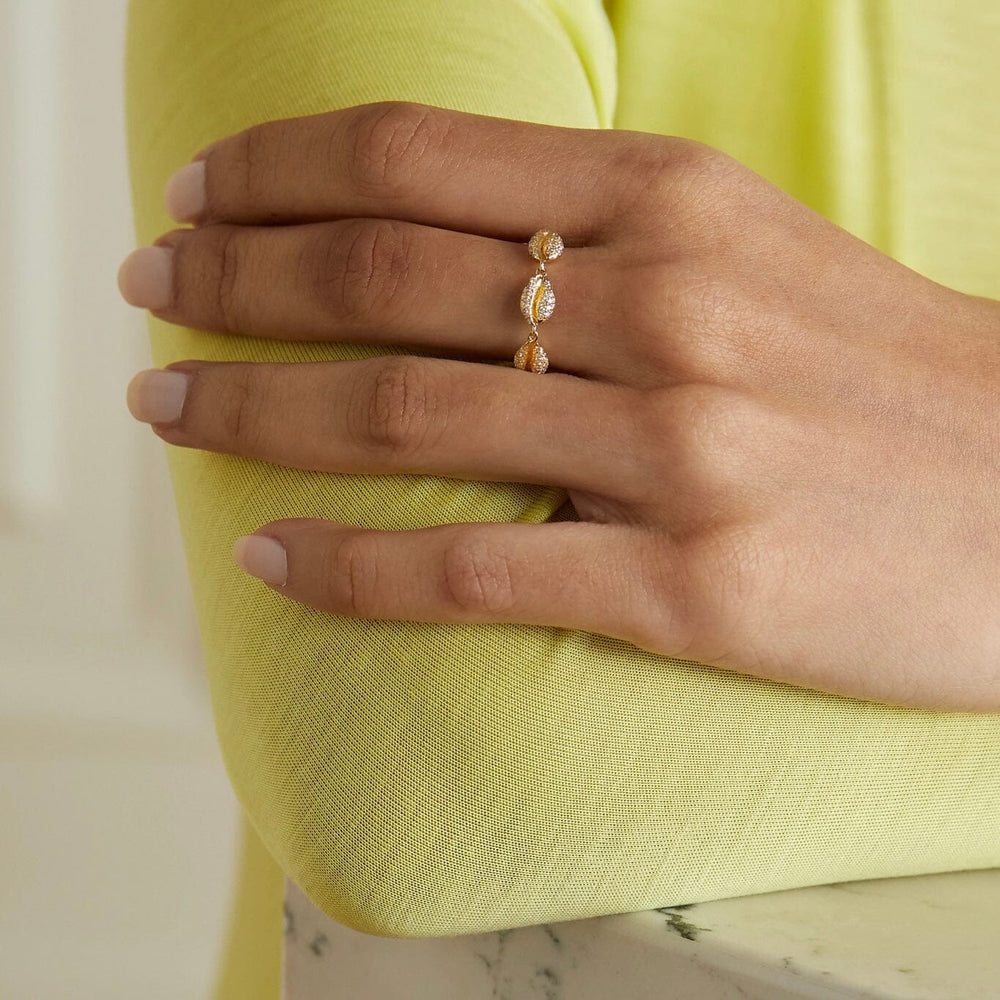 Le Cauri Endiamanté Pavé Triple Shell Band Ring Ring Le Cauri Endiamanté 