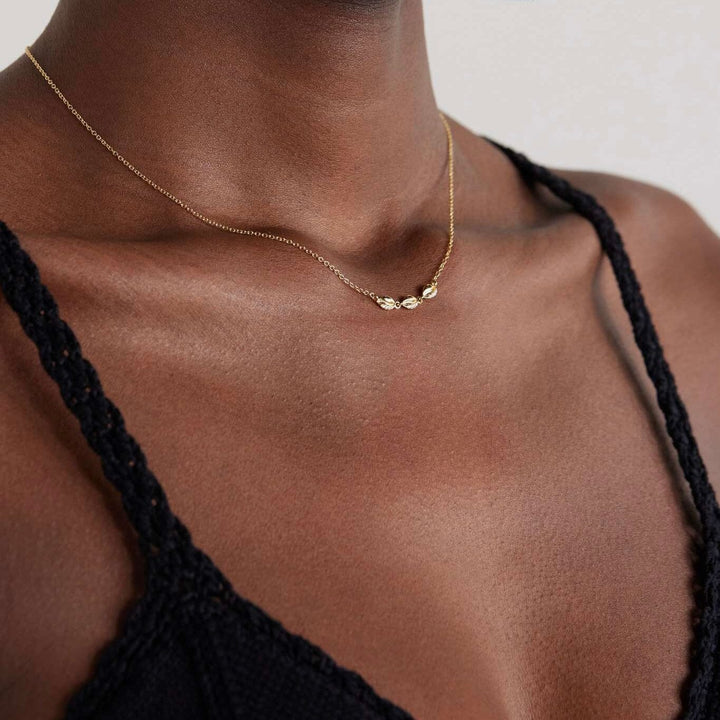 Le Cauri Endiamanté Petite Triple Shell Necklace Necklace Le Cauri Endiamanté 