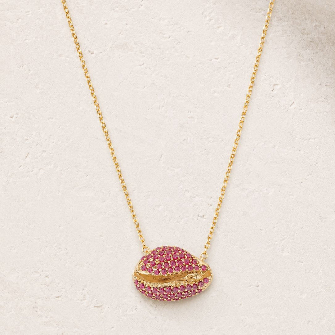 Le Cauri Endiamanté Ruby Arc en Ciel Necklace Necklace Le Cauri Endiamanté 