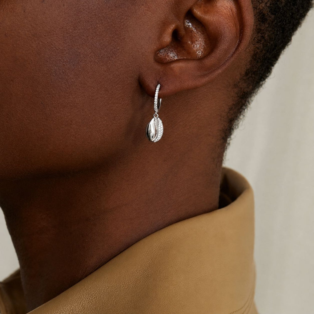 Le Cauri Endiamanté White Gold Demi Pavé Huggies Earrings earrings Le Cauri Endiamanté 