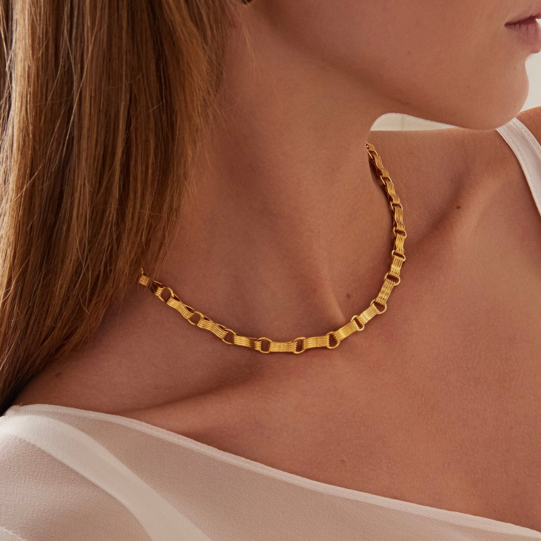 Sagesse Yellow Gold Link Necklace Necklace Sagesse 