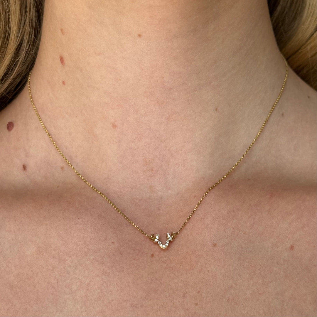 Serene Petite Pave Pendant Necklace Serene 