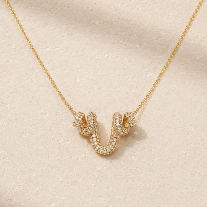 Serene Petite Pave Pendant Necklace Serene 