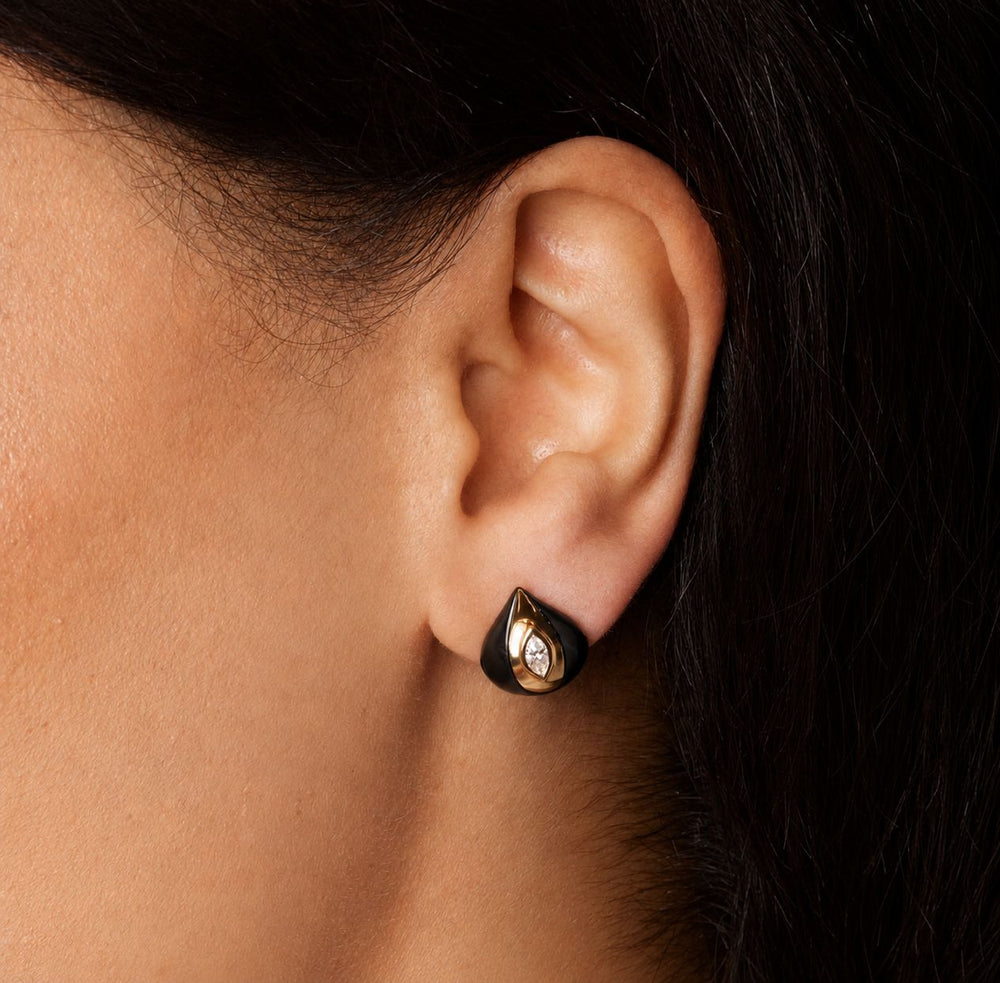 Terra Nova Black Enamel and Diamond Earrings earrings Terra Nova 