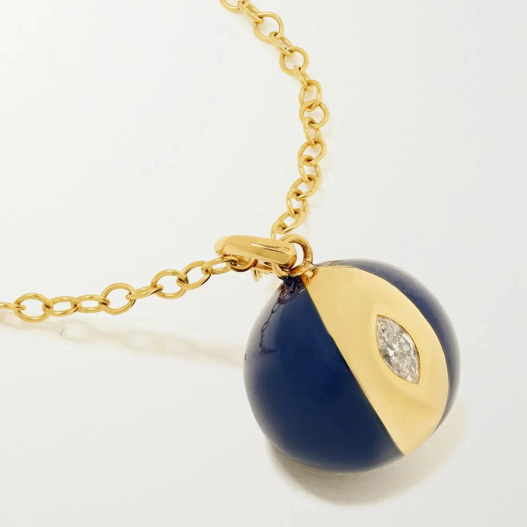 Terra Nova Blue Enamel and Diamond Necklace Necklace Terra Nova 