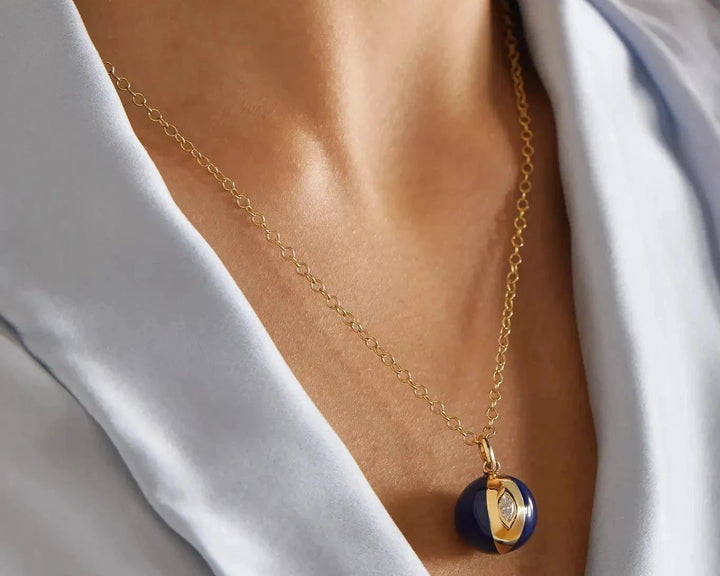 Terra Nova Blue Enamel and Sapphire Necklace Terra Nova 
