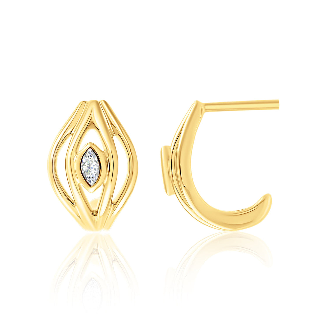 Terra Nova Diamond Small Marquise Huggie Earrings earrings Terra Nova 
