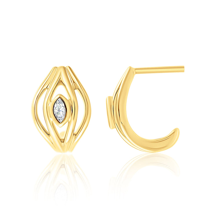 Terra Nova Diamond Small Marquise Huggie Earrings earrings Terra Nova 