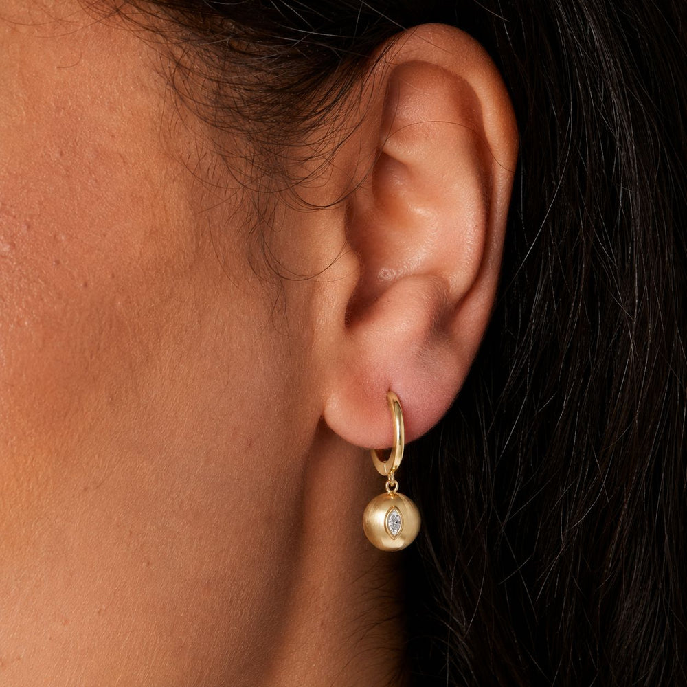 Terra Nova Gold and Diamond Huggie Earrings earrings Terra Nova 
