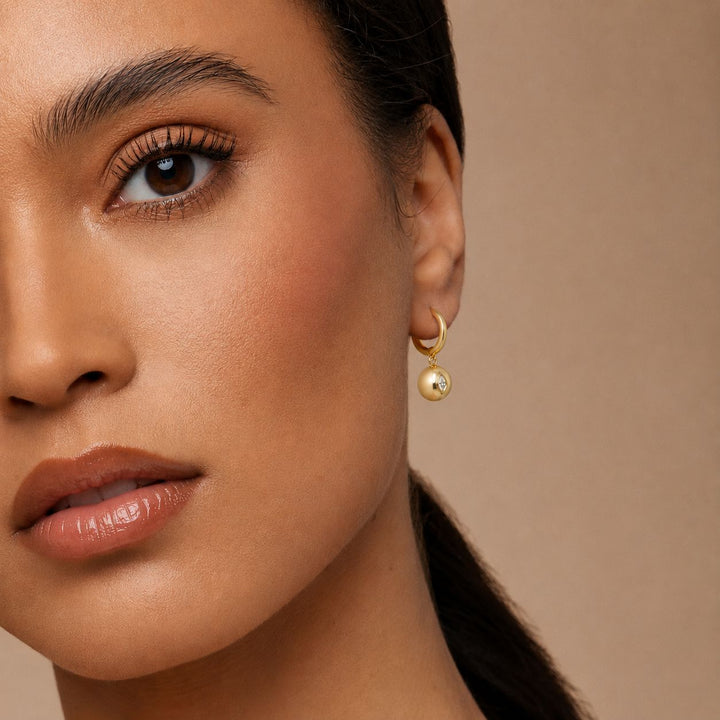 Terra Nova Gold and Diamond Huggie Earrings earrings Terra Nova 