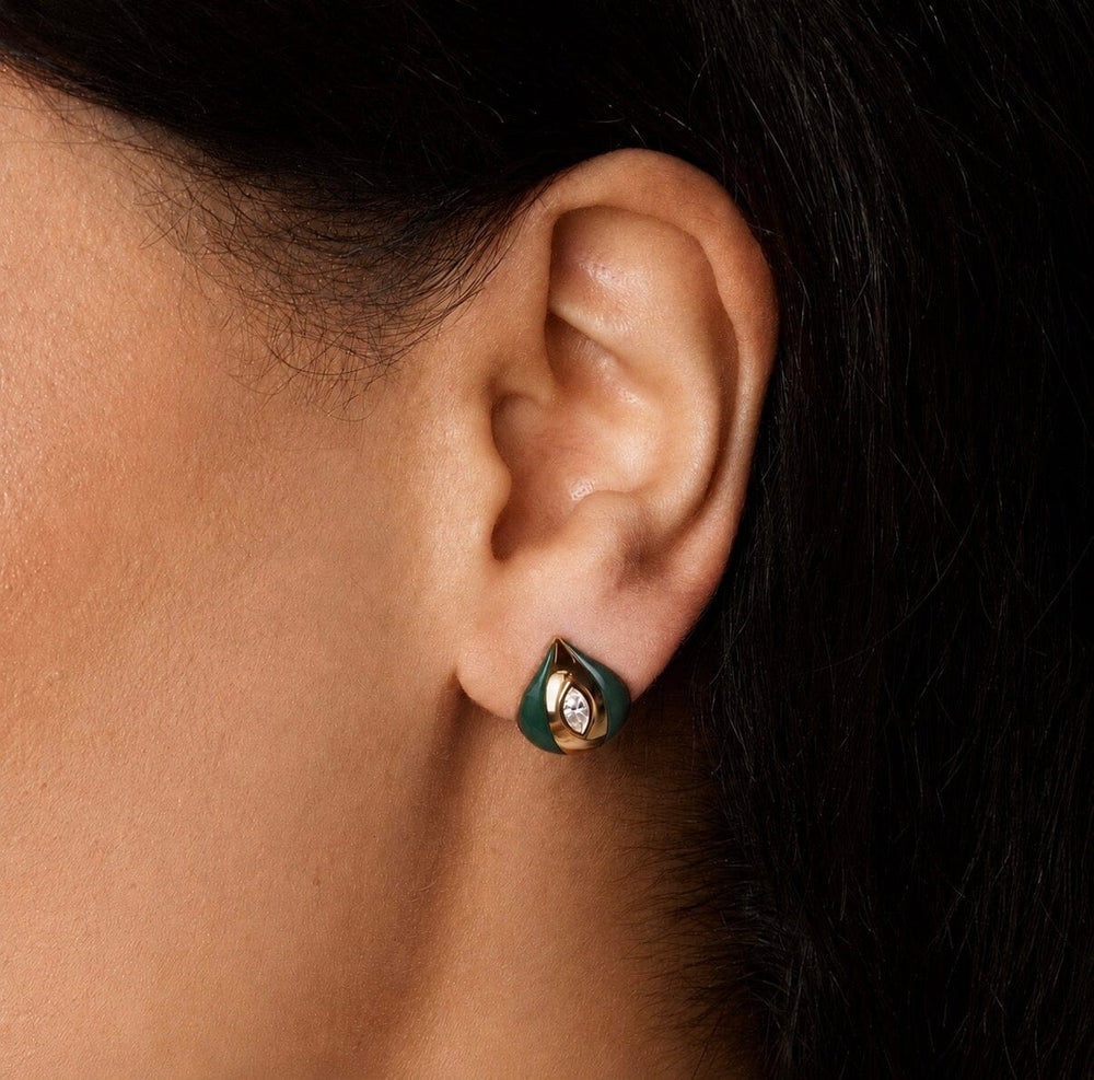 Terra Nova Green Enamel and Diamond Earrings earrings Terra Nova 