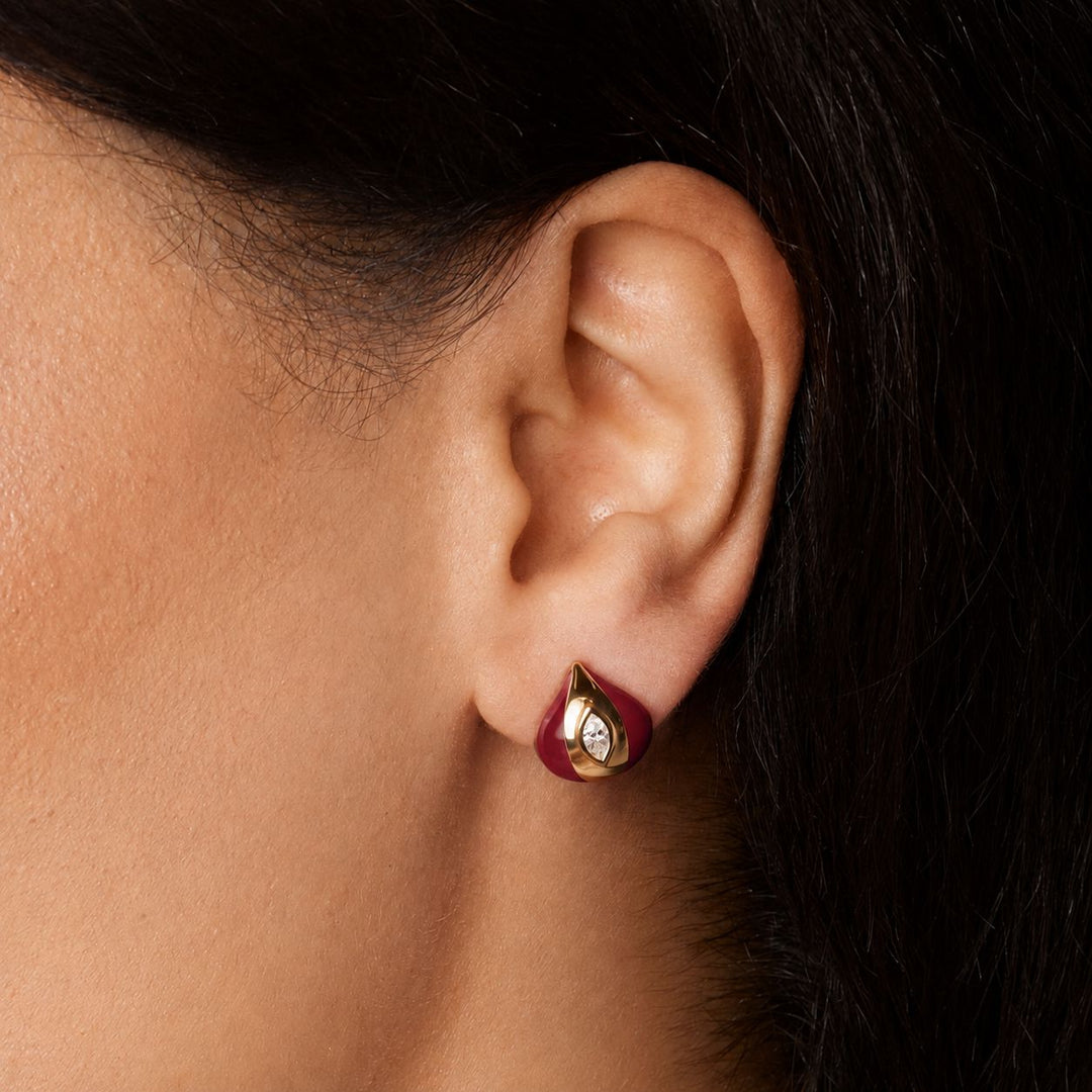 Terra Nova Red Enamel and Diamond Earrings earrings Terra Nova 