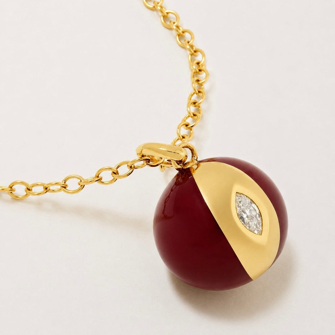 Terra Nova Red Enamel and Diamond Necklace Necklace Terra Nova 
