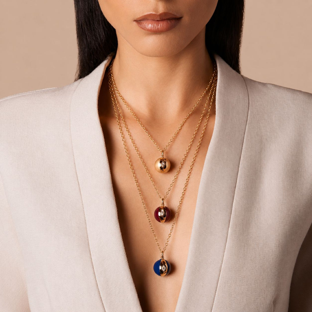 Terra Nova Red Enamel and Diamond Necklace Necklace Terra Nova 