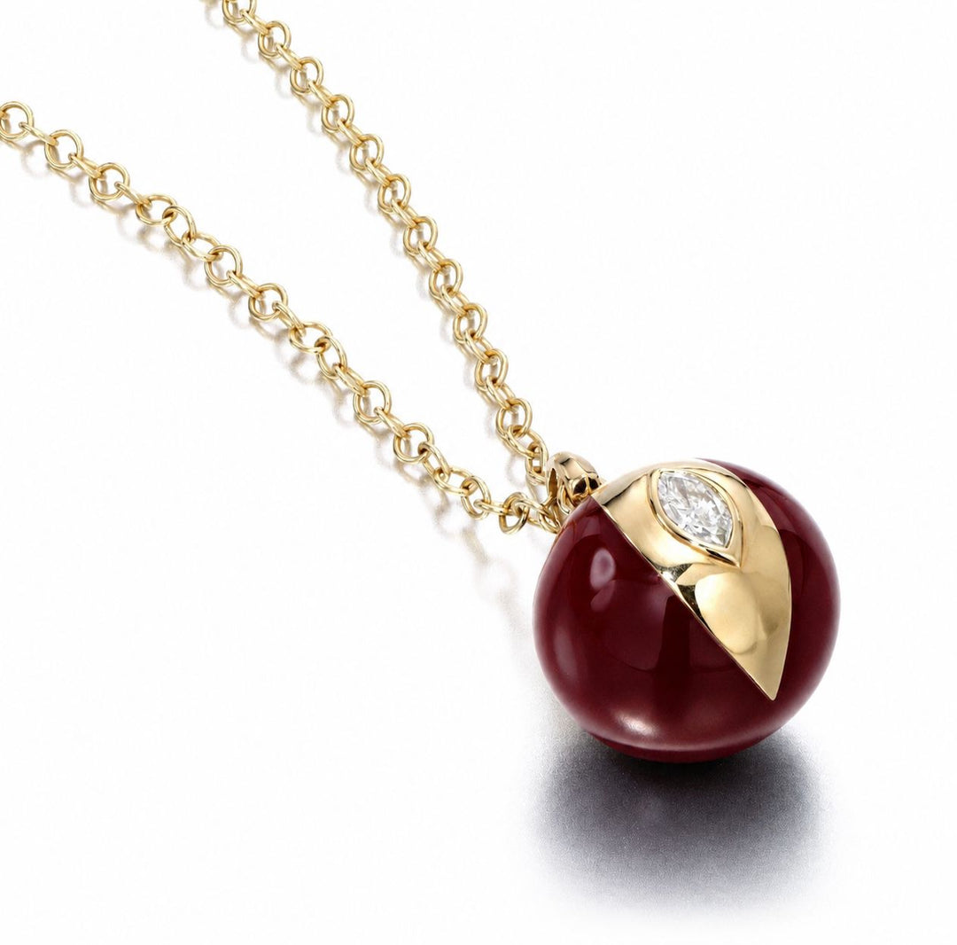 Terra Nova Red Enamel and Diamond Petite Necklace Necklace Terra Nova 