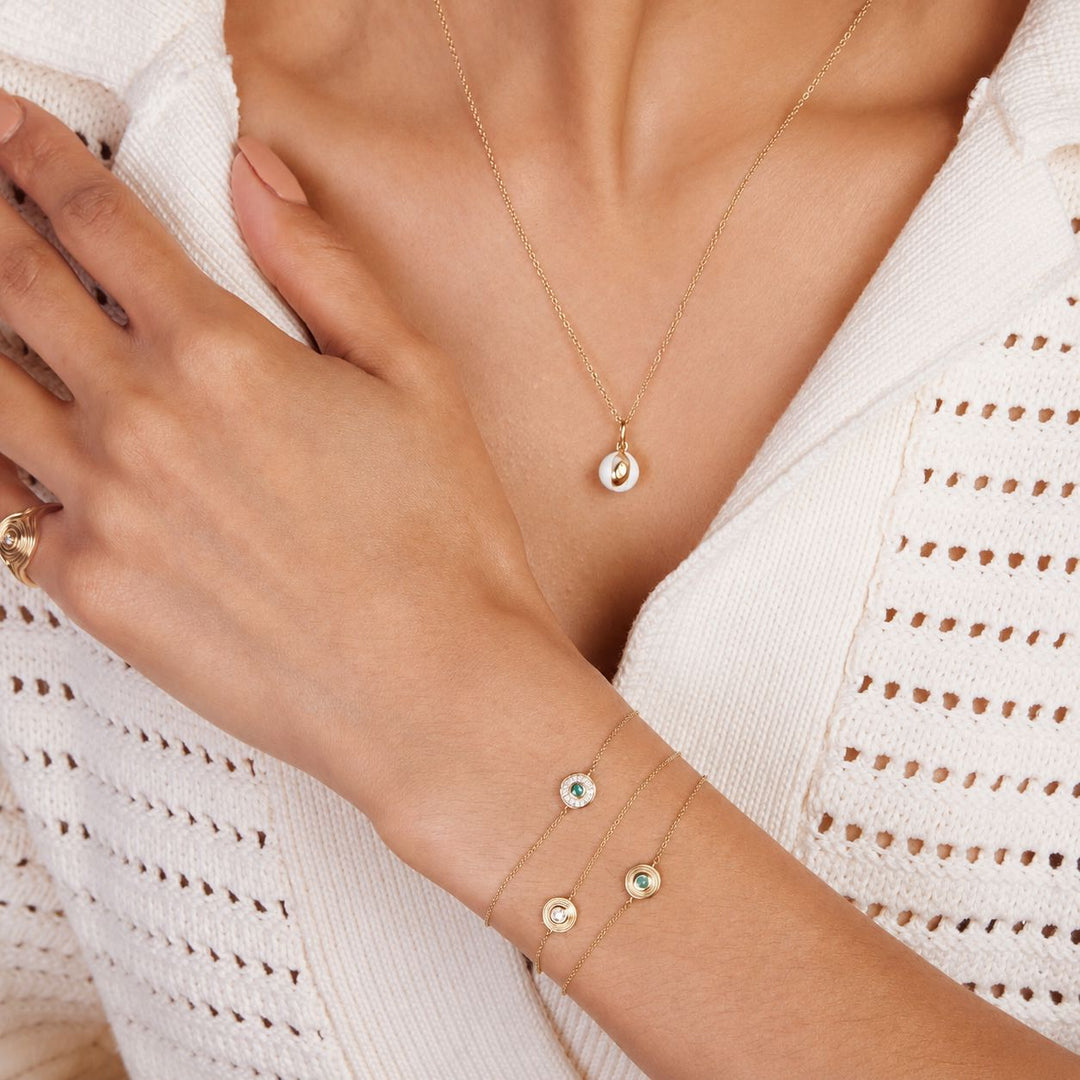Terra Nova White Enamel and Diamond Petite Necklace Necklace Terra Nova 