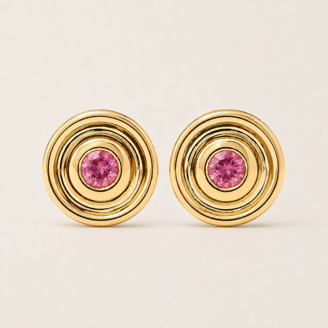 Universum Petite Pink Sapphire Stud Earrings earrings Universum 