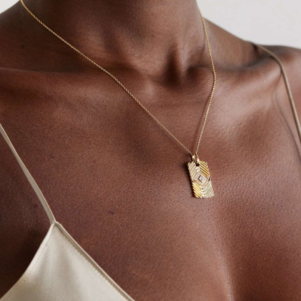 Veni Diamant Pavé Diamond Tag Necklace Necklace Veni Diamant 