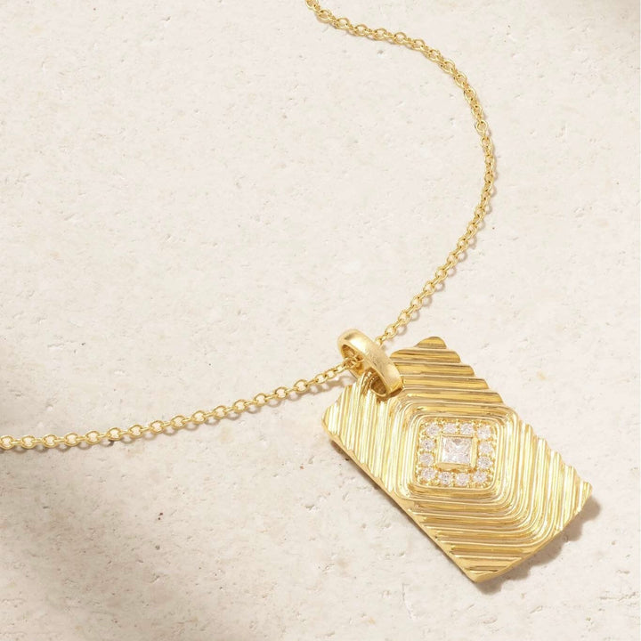 Veni Diamant Pavé Diamond Tag Necklace Necklace Veni Diamant 