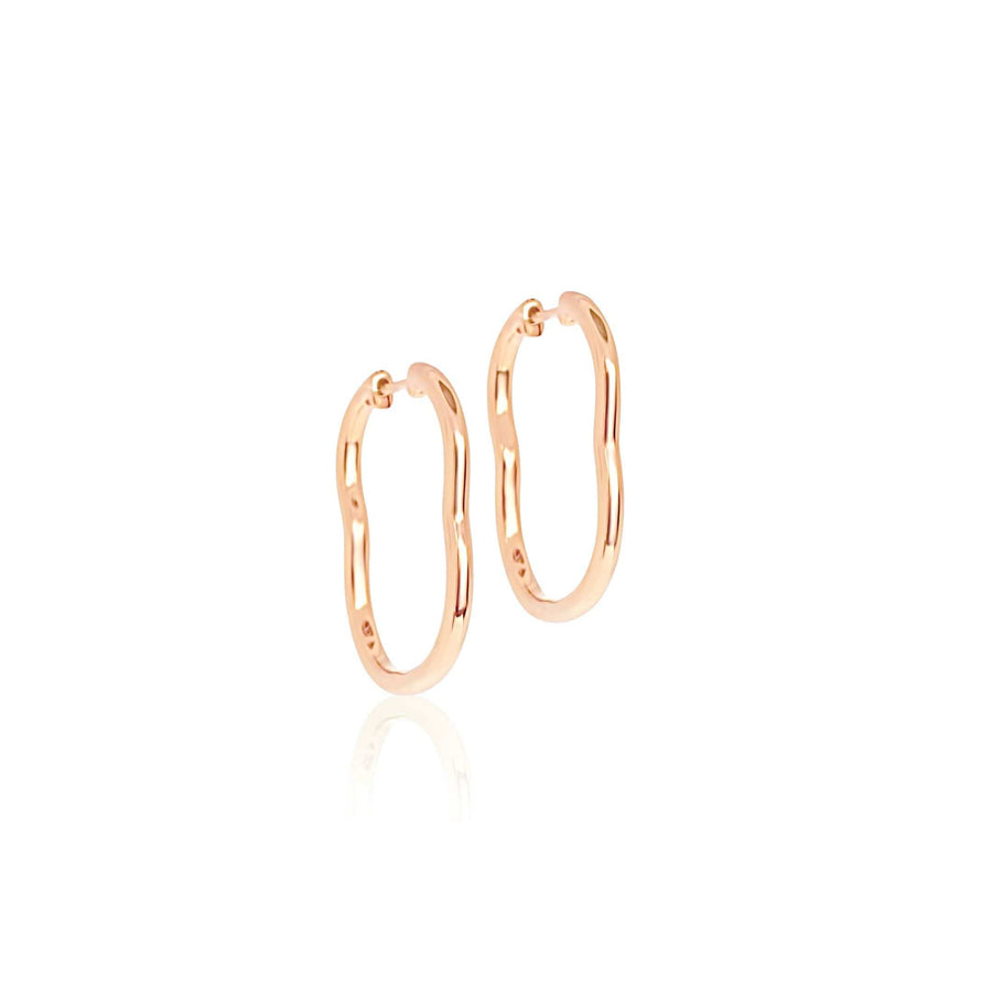 BERCEAU 18K Gold Hoop Earrings - Rose earrings ALMASIKA 