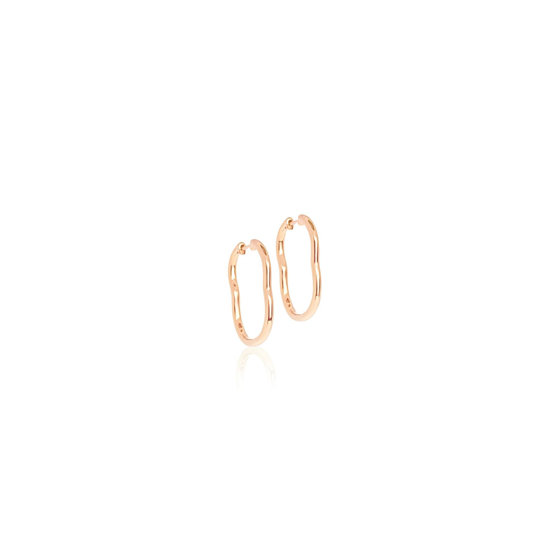 BERCEAU 18K Gold Huggies - Rose earrings ALMASIKA 