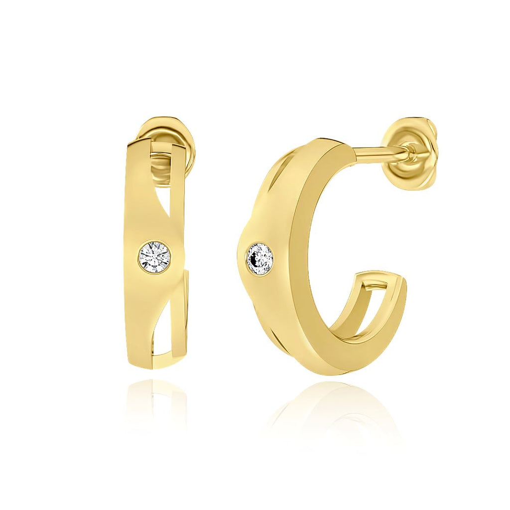 Berceau Diamond Demi Hoop Earrings