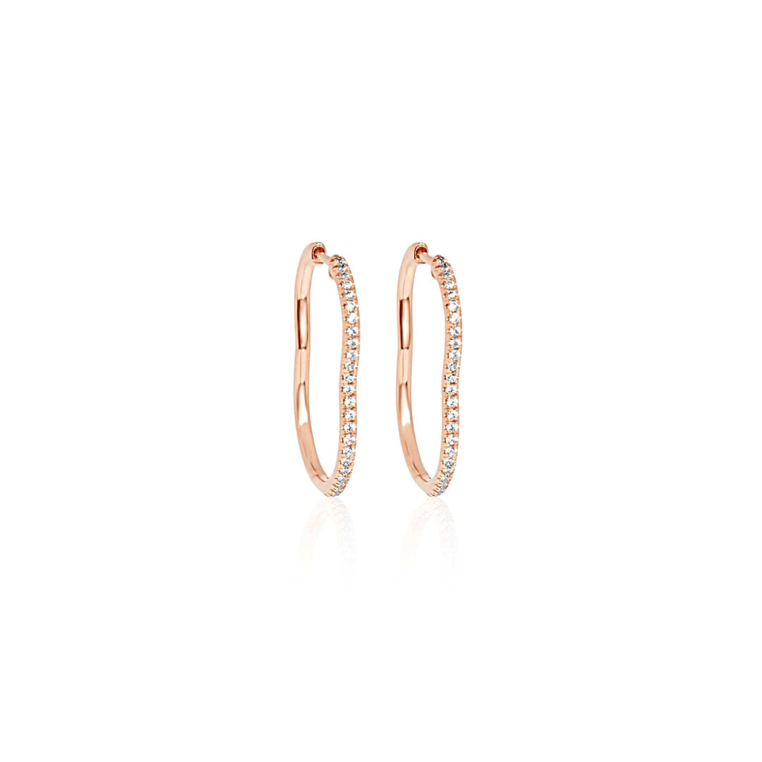 BERCEAU Diamond Hoop Earrings - Rose earrings ALMASIKA 