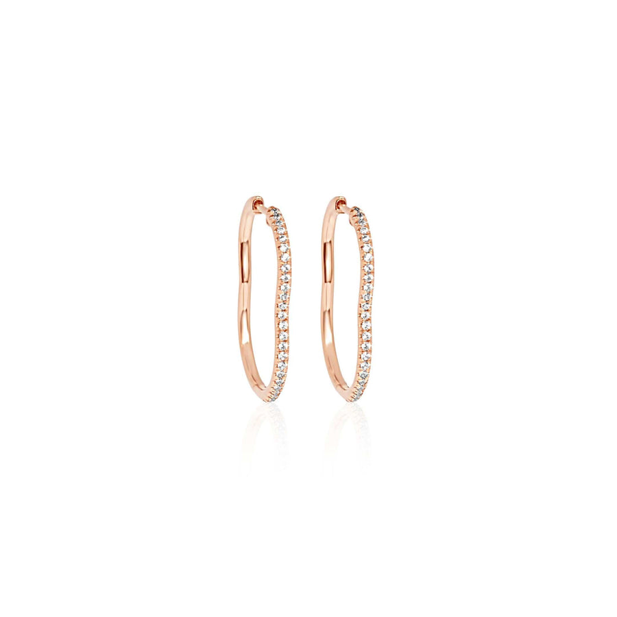 BERCEAU Diamond Hoop Earrings - Rose earrings ALMASIKA 