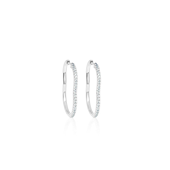 BERCEAU Diamond Hoop Earrings - White earrings ALMASIKA 