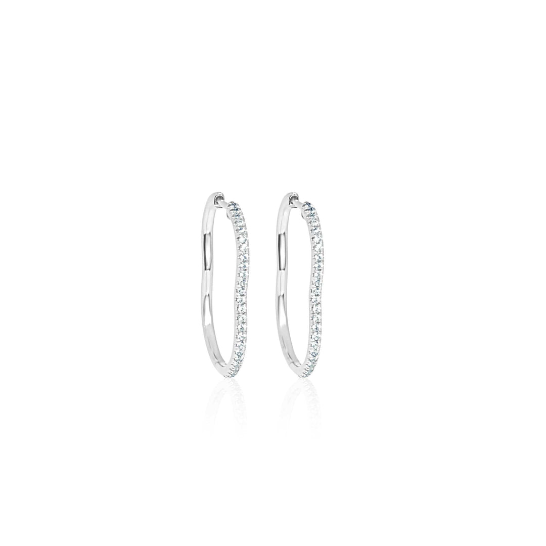 BERCEAU Diamond Hoop Earrings - White earrings ALMASIKA 