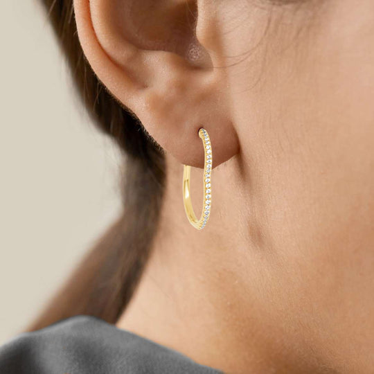 BERCEAU Diamond Hoop Earrings - Yellow earrings ALMASIKA 