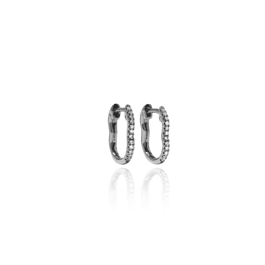 BERCEAU Diamond Huggies - Black earrings Berceau 