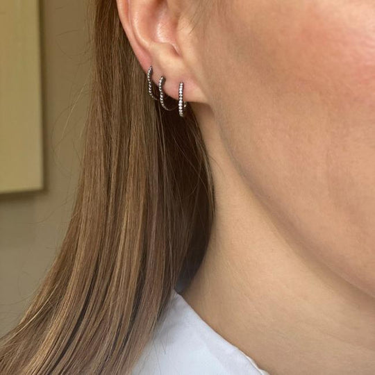 BERCEAU Diamond Huggies - White earrings ALMASIKA 