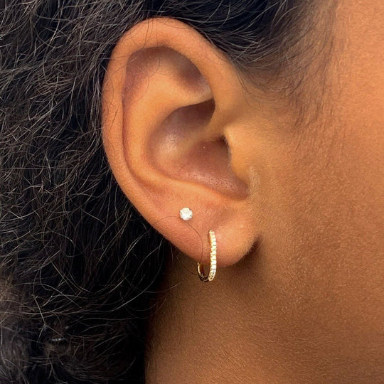 BERCEAU Diamond Huggies - Yellow earrings ALMASIKA 