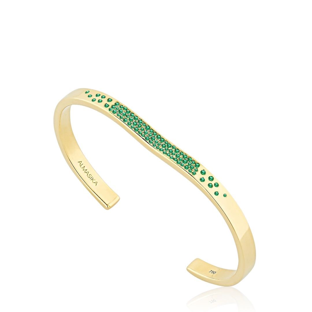 BERCEAU - Emerald Open Cuff bracelet ALMASIKA 