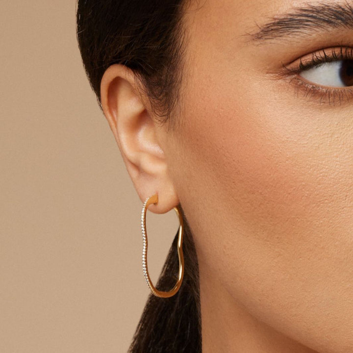BERCEAU - Grande Diamond Berceau Hoops earrings ALMASIKA 