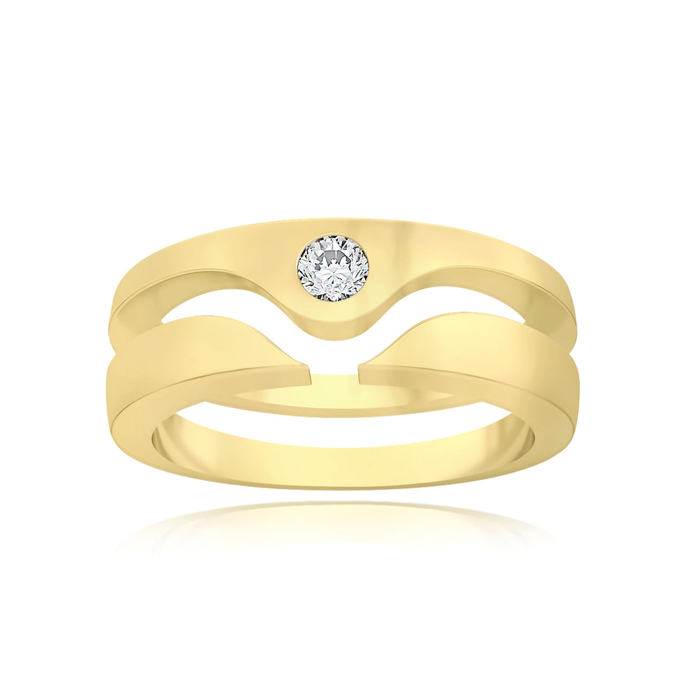 BERCEAU Men's Interlocking Ring - Center Diamond Berceau 
