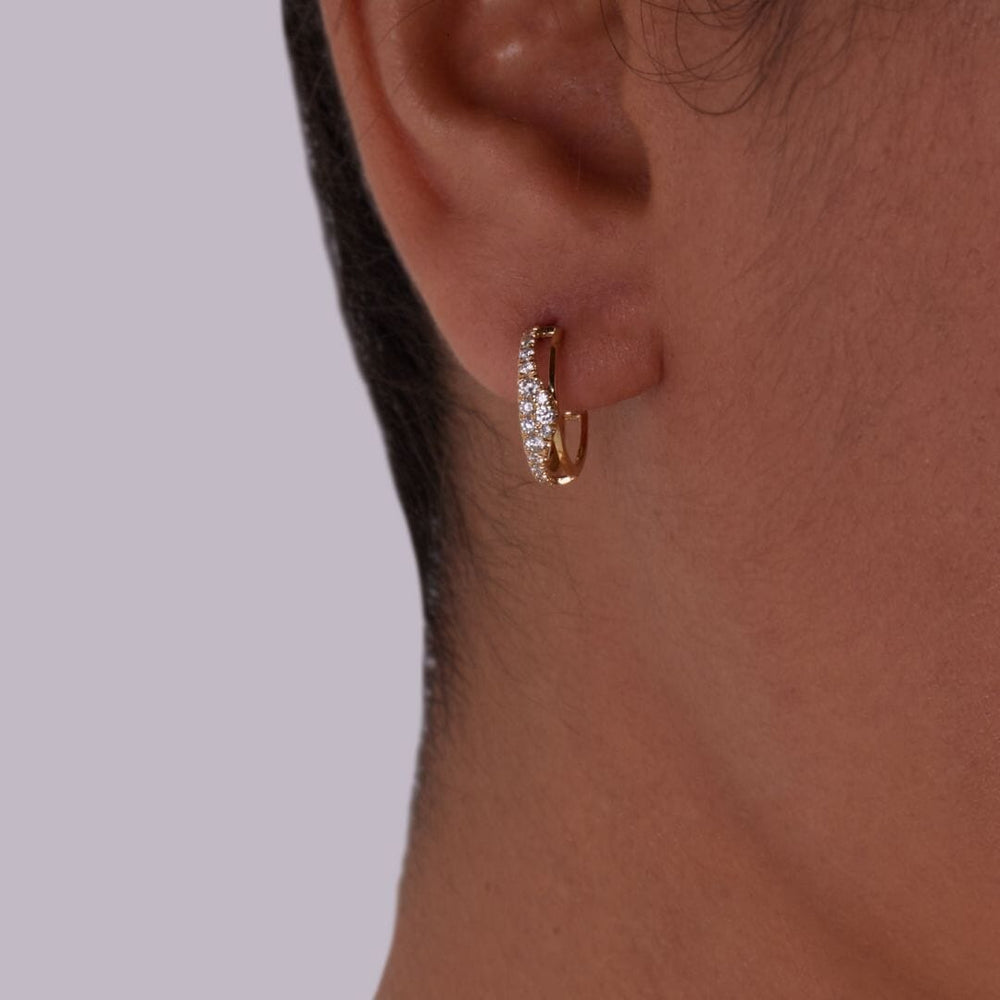 BERCEAU - Pave Bar Hoop Earrings earrings Berceau 