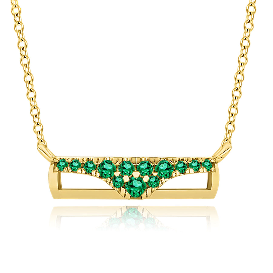 Berceau Pave Bar Necklace - Emerald Necklace Berceau 